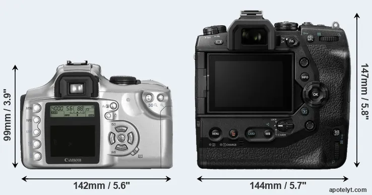 Comparison Rebel or E-M1X rear