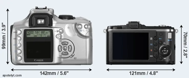 Comparison Rebel or E-P2 rear