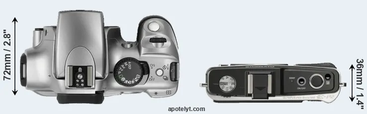 Compare Rebel versus E-P2 top