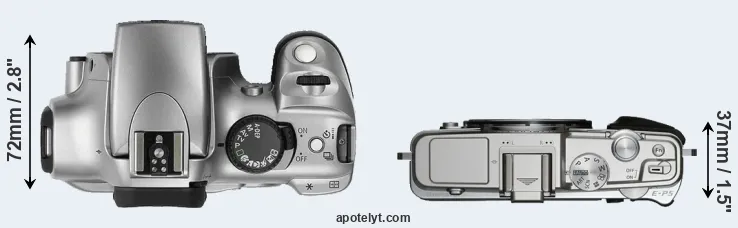 Compare Rebel versus E-P5 top