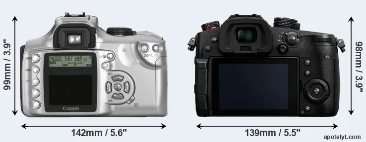 Comparison Rebel or GH5 II rear