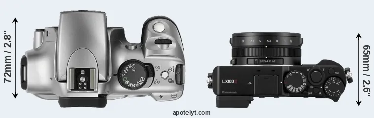 Compare Rebel versus LX100 II top
