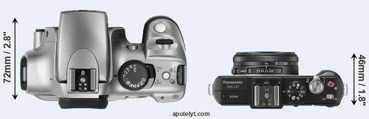 Compare Rebel versus LX7 top