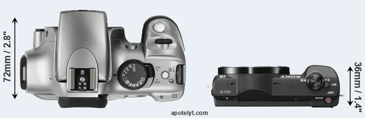 Compare Rebel versus A5100 top
