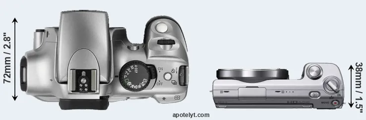 Compare Rebel versus NEX-5 top