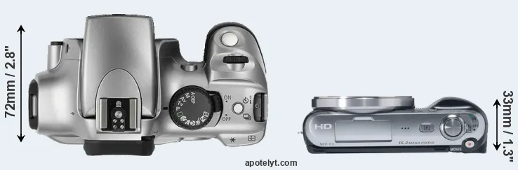 Compare Rebel versus NEX-C3 top