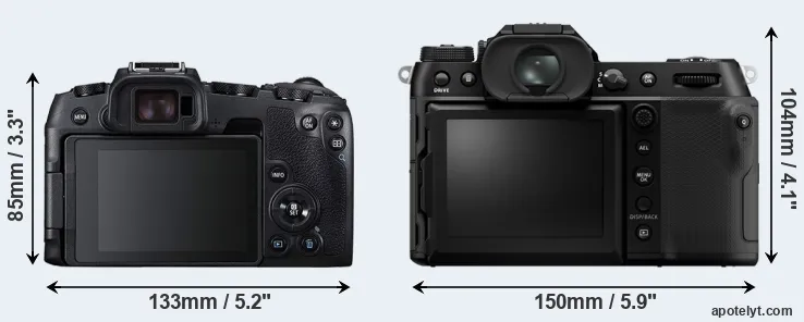 Comparison RP or GFX 100S II rear