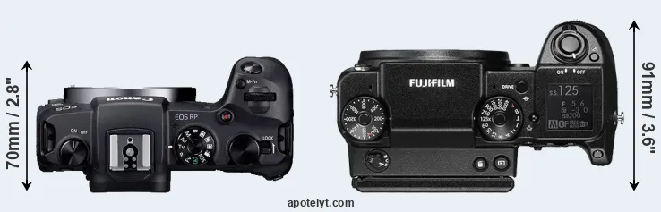 Compare RP versus GFX 50S top