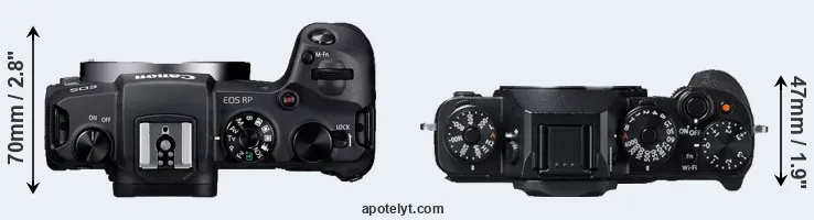 Compare RP versus X-T1 top
