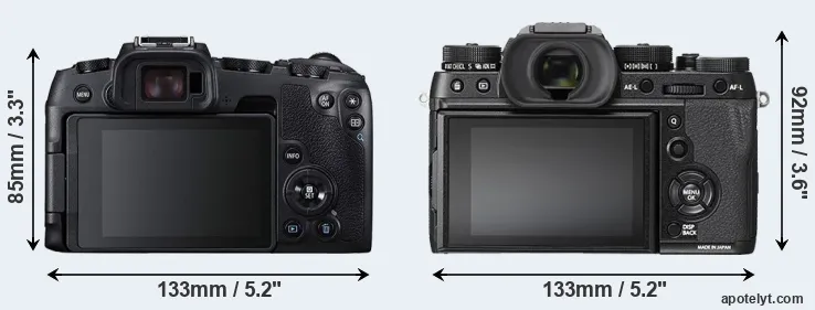 Comparison RP or X-T2 rear