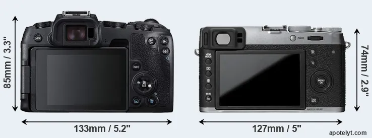 Comparison RP or X100T rear