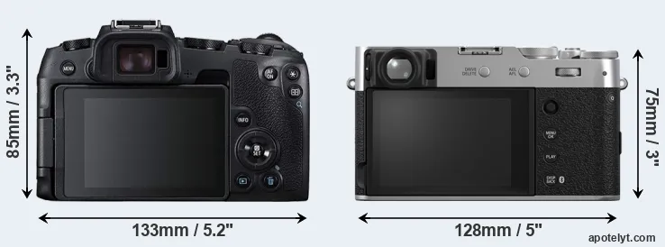 Comparison RP or X100VI rear