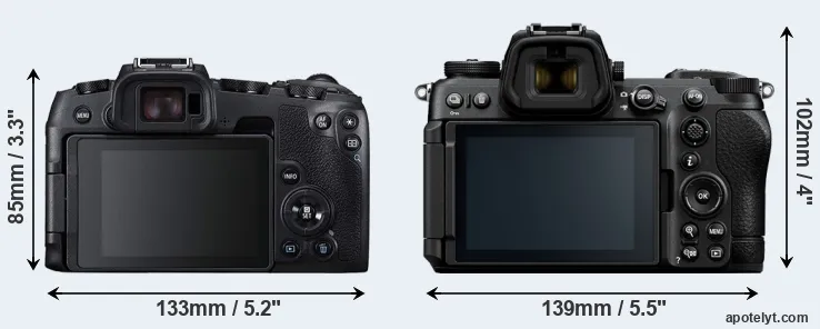 Comparison RP or Z6 III rear