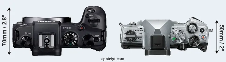 Compare RP versus E-M5 III top