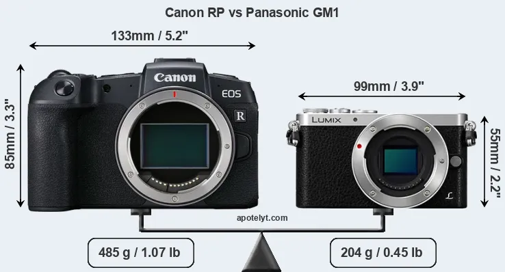 Size Canon RP vs Panasonic GM1