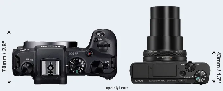 Compare RP versus RX100 VII top
