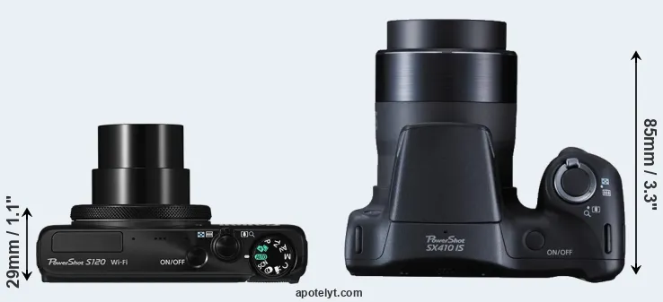 Compare S120 versus SX410 top