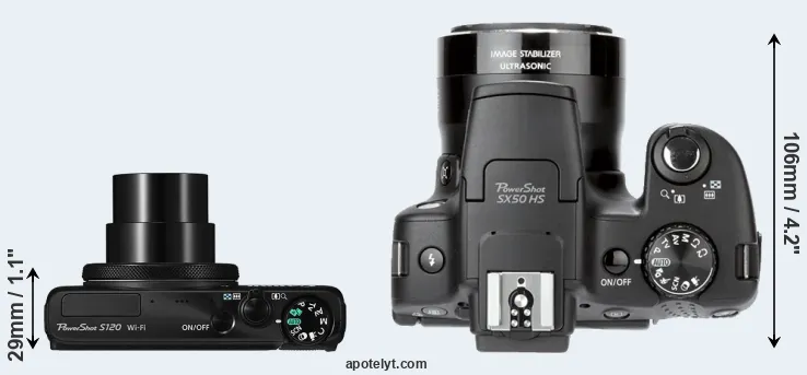 Compare S120 versus SX50 top