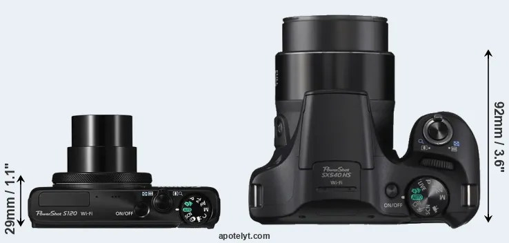 Compare S120 versus SX540 top