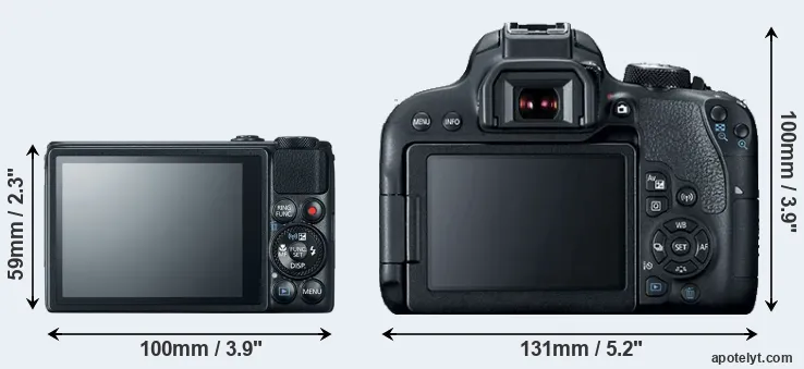Comparison S120 or T7i rear