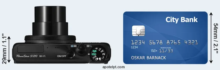 S120 versus credit card top view