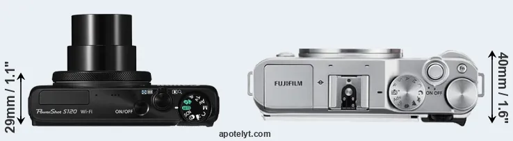 Compare S120 versus X-A3 top