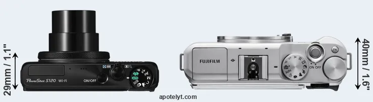 Compare S120 versus X-A5 top