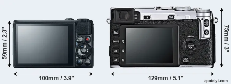 Comparison S120 or X-E1 rear
