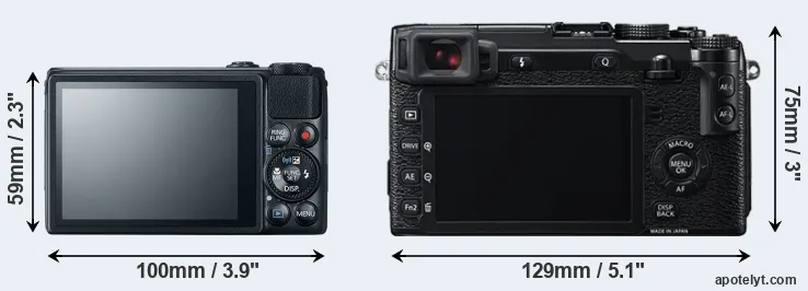 Comparison S120 or X-E2 rear
