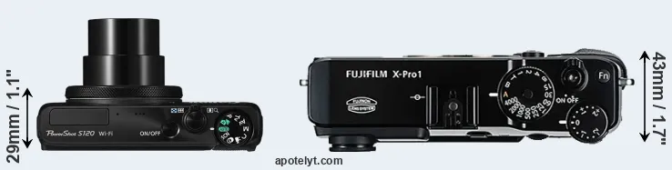 Compare S120 versus X-Pro1 top