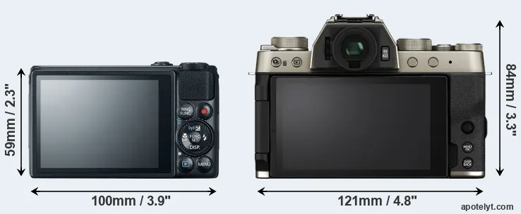 Comparison S120 or X-T200 rear