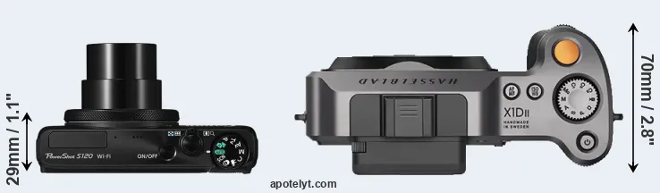 Compare S120 versus X1D II top