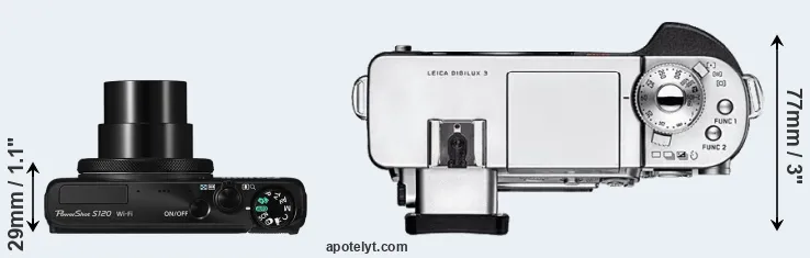 Compare S120 versus Digilux 3 top