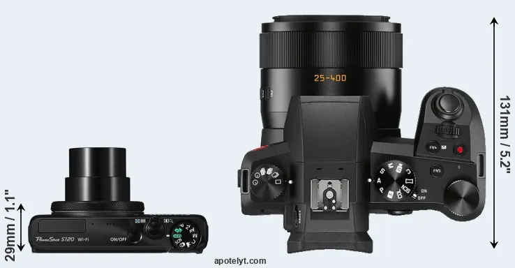 Compare S120 versus V-LUX 5 top