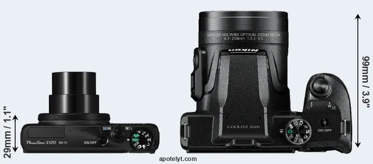 Compare S120 versus B600 top