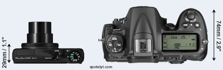 Compare S120 versus D300 top