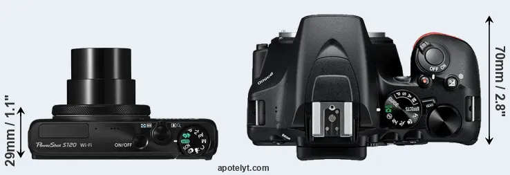 Compare S120 versus D3500 top
