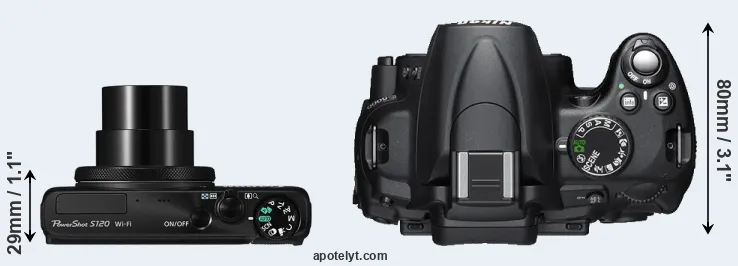 Compare S120 versus D5000 top