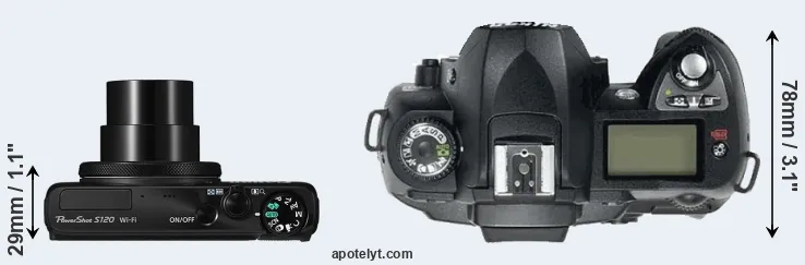 Compare S120 versus D70 top