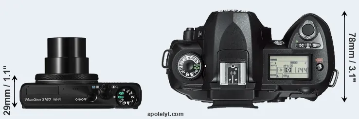 Compare S120 versus D70s top