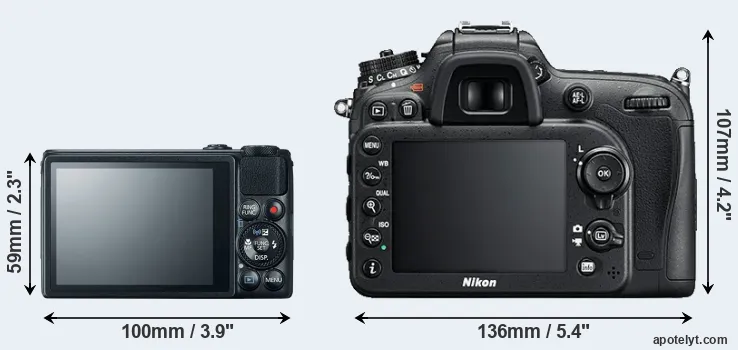 Comparison S120 or D7200 rear
