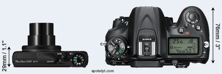 Compare S120 versus D7200 top