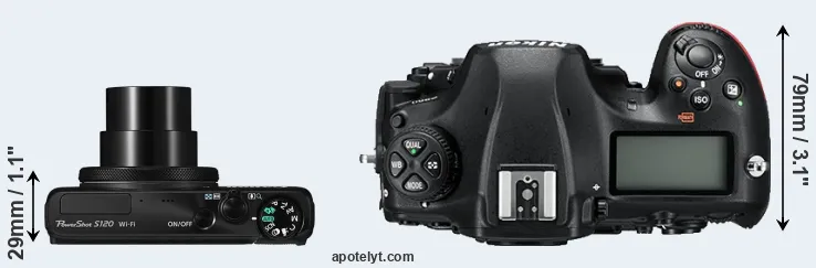 Compare S120 versus D850 top
