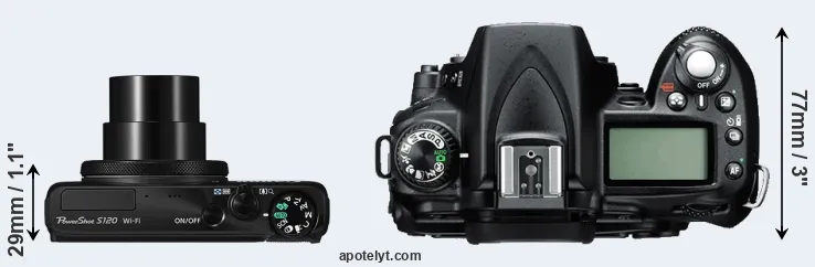 Compare S120 versus D90 top