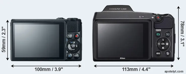 Comparison S120 or L840 rear
