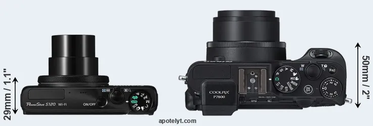 Compare S120 versus P7800 top