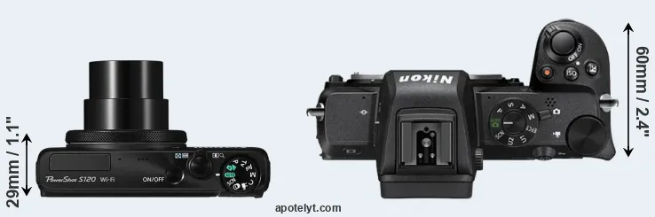 Compare S120 versus Z50 top