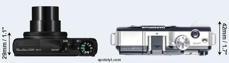 Compare S120 versus E-PL1 top
