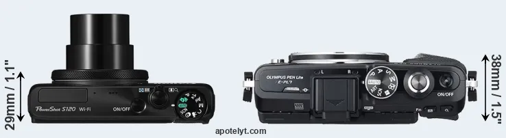 Compare S120 versus E-PL7 top
