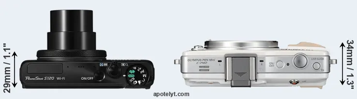 Compare S120 versus E-PM2 top